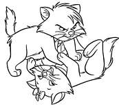 coloriage aristochat bataille de chatons